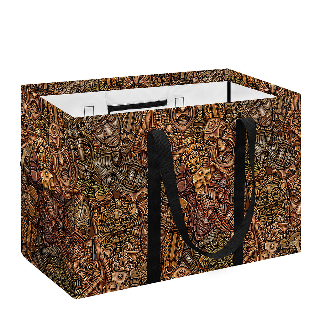 African Totem Pattern Print Utility Tote Bag