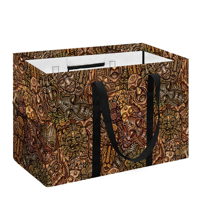 African Totem Pattern Print Utility Tote Bag
