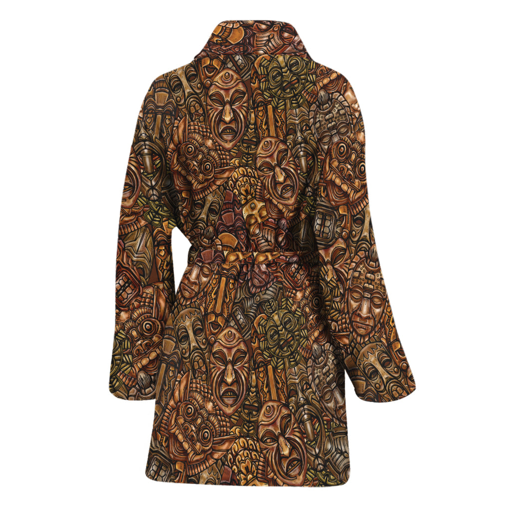 African Totem Pattern Print Women's Bathrobe