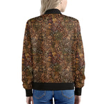 African Totem Pattern Print Women's Bomber Jacket