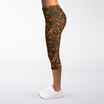 African Totem Pattern Print Women's Capri Leggings