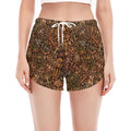 African Totem Pattern Print Women's Split Running Shorts