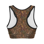 African Totem Pattern Print Women's Sports Bra