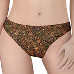 African Totem Pattern Print Women's Thong