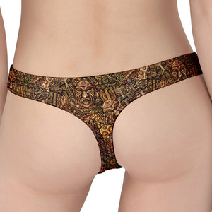 African Totem Pattern Print Women's Thong