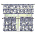 African Tribal Elephant Pattern Print 3 Piece Kitchen Curtains