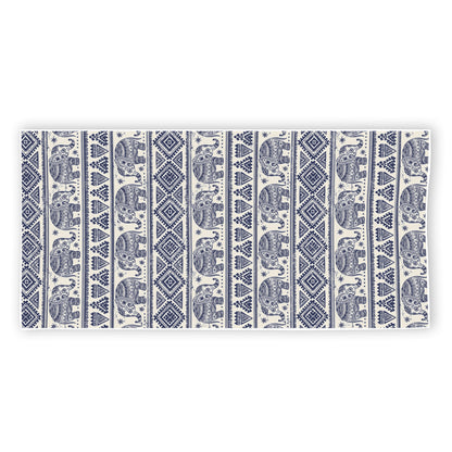 African Tribal Elephant Pattern Print Beach Towel