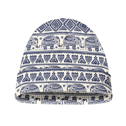 African Tribal Elephant Pattern Print Beanie