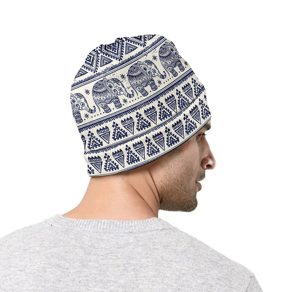 African Tribal Elephant Pattern Print Beanie
