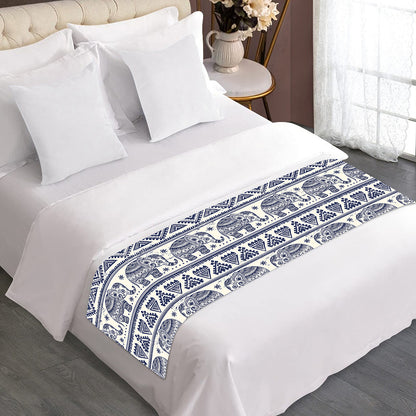 African Tribal Elephant Pattern Print Bed Runner