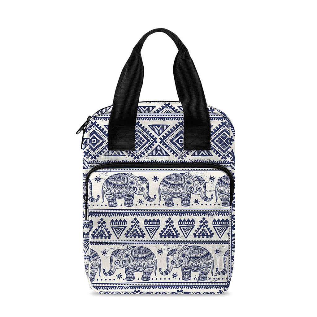 African Tribal Elephant Pattern Print Bible Tote Bag