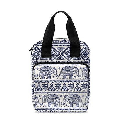 African Tribal Elephant Pattern Print Bible Tote Bag