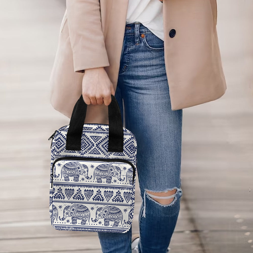 African Tribal Elephant Pattern Print Bible Tote Bag