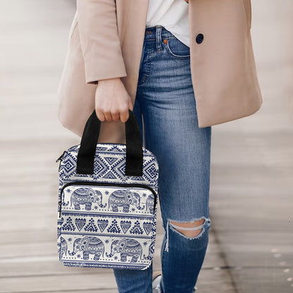 African Tribal Elephant Pattern Print Bible Tote Bag