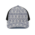 African Tribal Elephant Pattern Print Black Mesh Trucker Hat