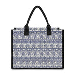 African Tribal Elephant Pattern Print Canvas Tote Bag