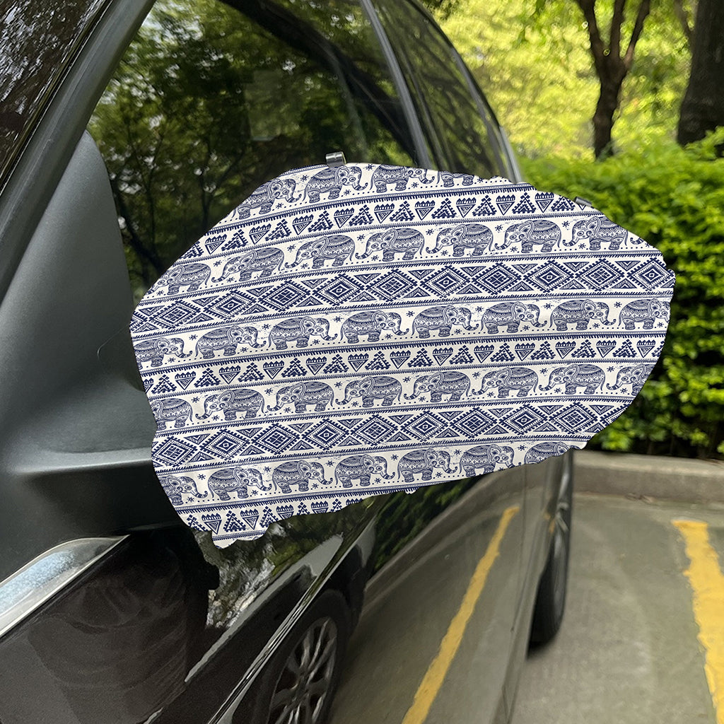 African Tribal Elephant Pattern Print Car Side Mirror Covers
