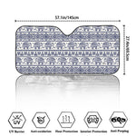 African Tribal Elephant Pattern Print Car Windshield Sun Shade