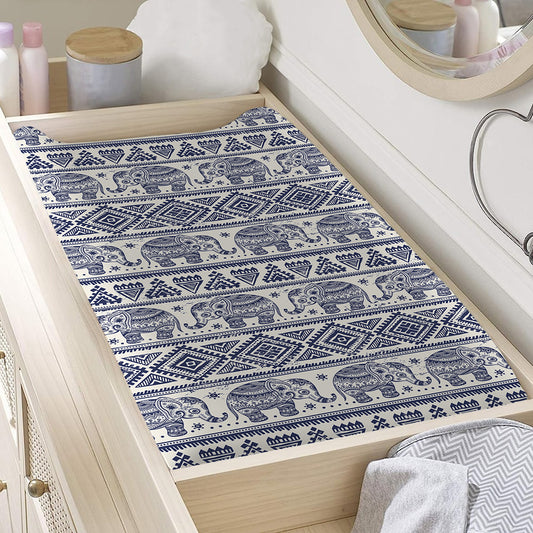 African Tribal Elephant Pattern Print Changing Pad Cover