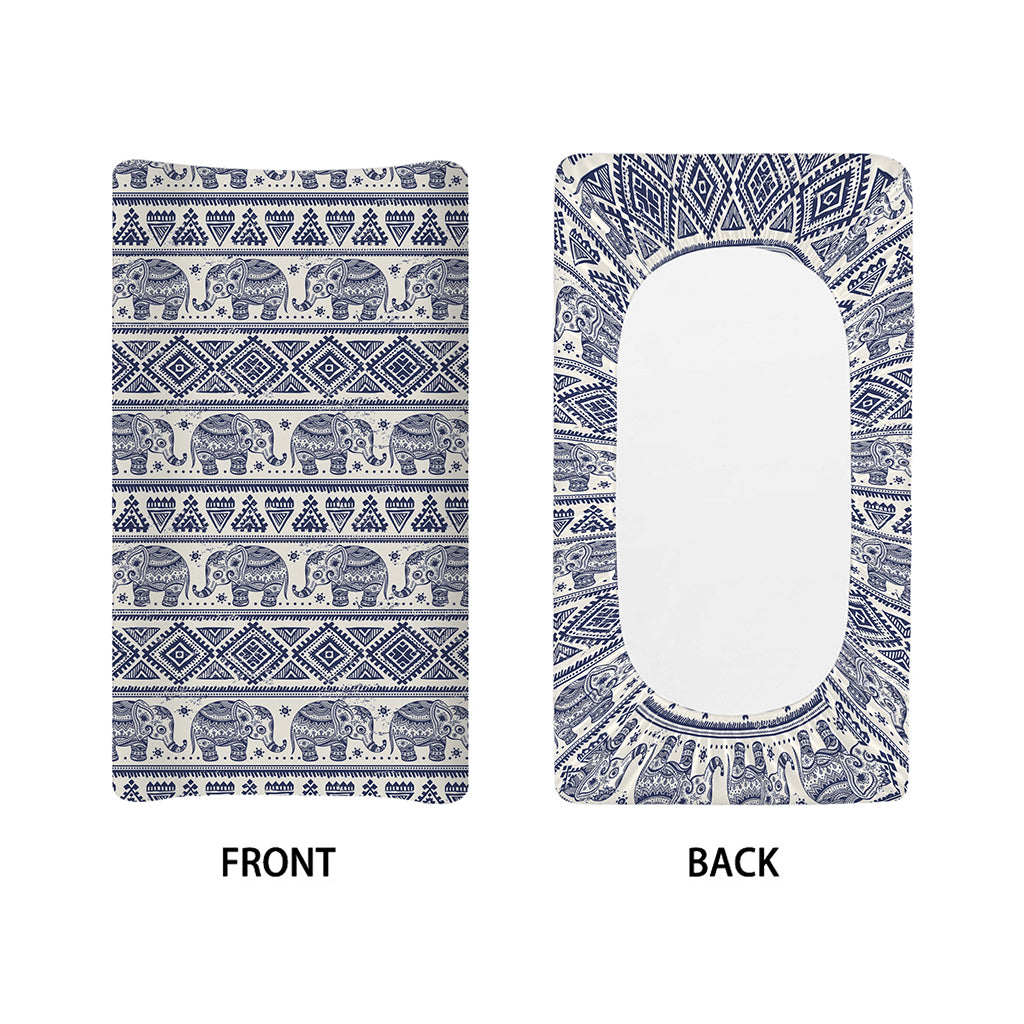 African Tribal Elephant Pattern Print Changing Pad Cover