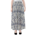 African Tribal Elephant Pattern Print Chiffon Maxi Skirt