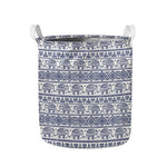 African Tribal Elephant Pattern Print Collapsible Laundry Basket