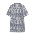 African Tribal Elephant Pattern Print Cotton Hawaiian Shirt