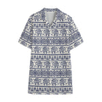 African Tribal Elephant Pattern Print Cotton Hawaiian Shirt