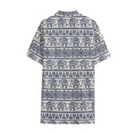 African Tribal Elephant Pattern Print Cotton Hawaiian Shirt