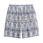 African Tribal Elephant Pattern Print Cotton Shorts
