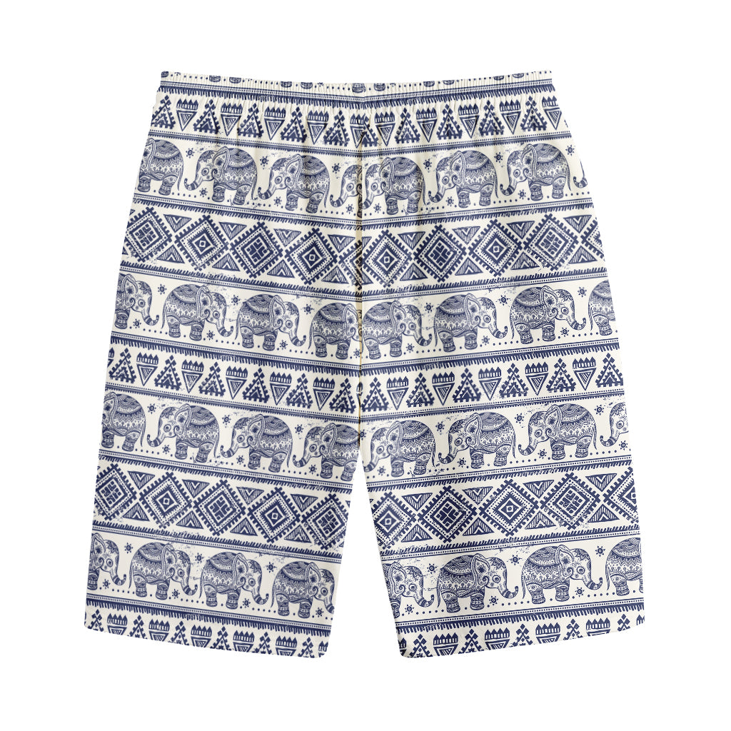 African Tribal Elephant Pattern Print Cotton Shorts