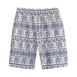 African Tribal Elephant Pattern Print Cotton Shorts