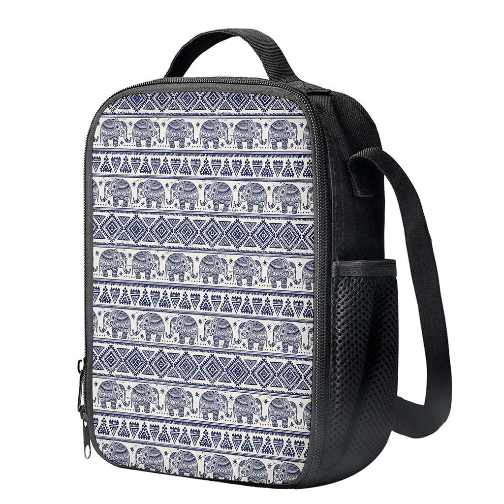 African Tribal Elephant Pattern Print Crossbody Lunch Bag