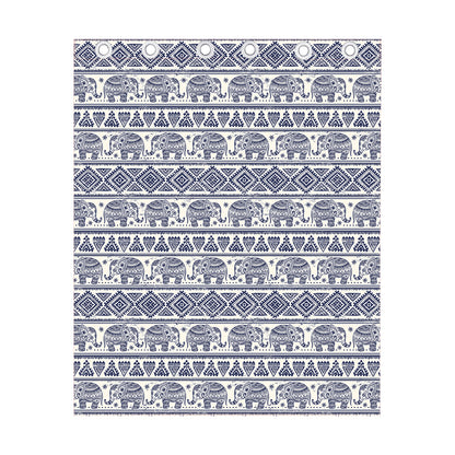 African Tribal Elephant Pattern Print Curtain