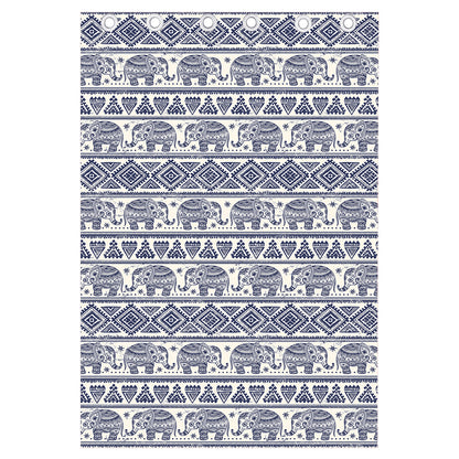 African Tribal Elephant Pattern Print Curtain