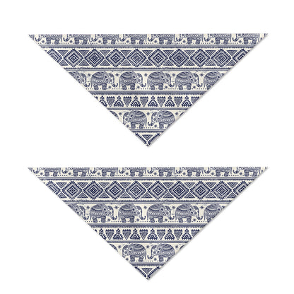 African Tribal Elephant Pattern Print Dog Bandana