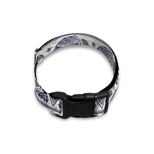 African Tribal Elephant Pattern Print Dog Collar