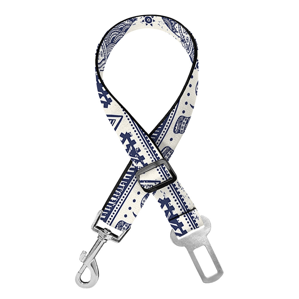 African Tribal Elephant Pattern Print Dog Seat Belt