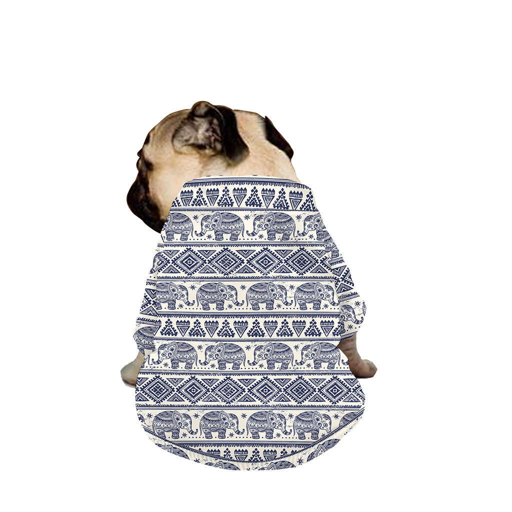 African Tribal Elephant Pattern Print Dog Zip Up Jacket