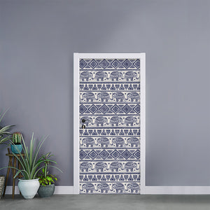 African Tribal Elephant Pattern Print Door Sticker