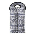African Tribal Elephant Pattern Print Double Neoprene Wine Tote
