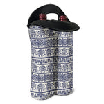 African Tribal Elephant Pattern Print Double Neoprene Wine Tote