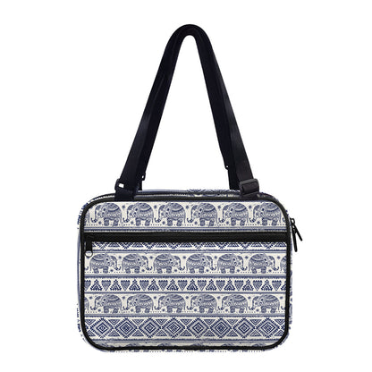 African Tribal Elephant Pattern Print Double Strap Bible Bag