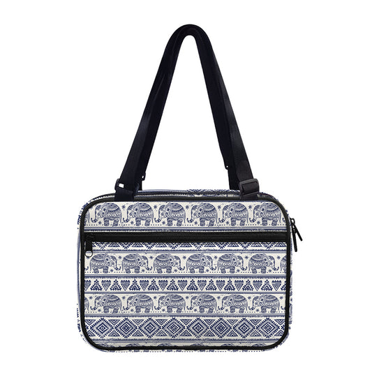 African Tribal Elephant Pattern Print Double Strap Bible Bag