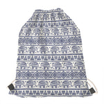 African Tribal Elephant Pattern Print Drawstring Bag