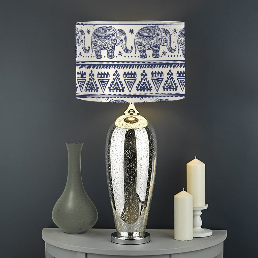 African Tribal Elephant Pattern Print Drum Lamp Shade