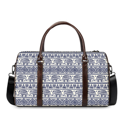 African Tribal Elephant Pattern Print Duffle Bag