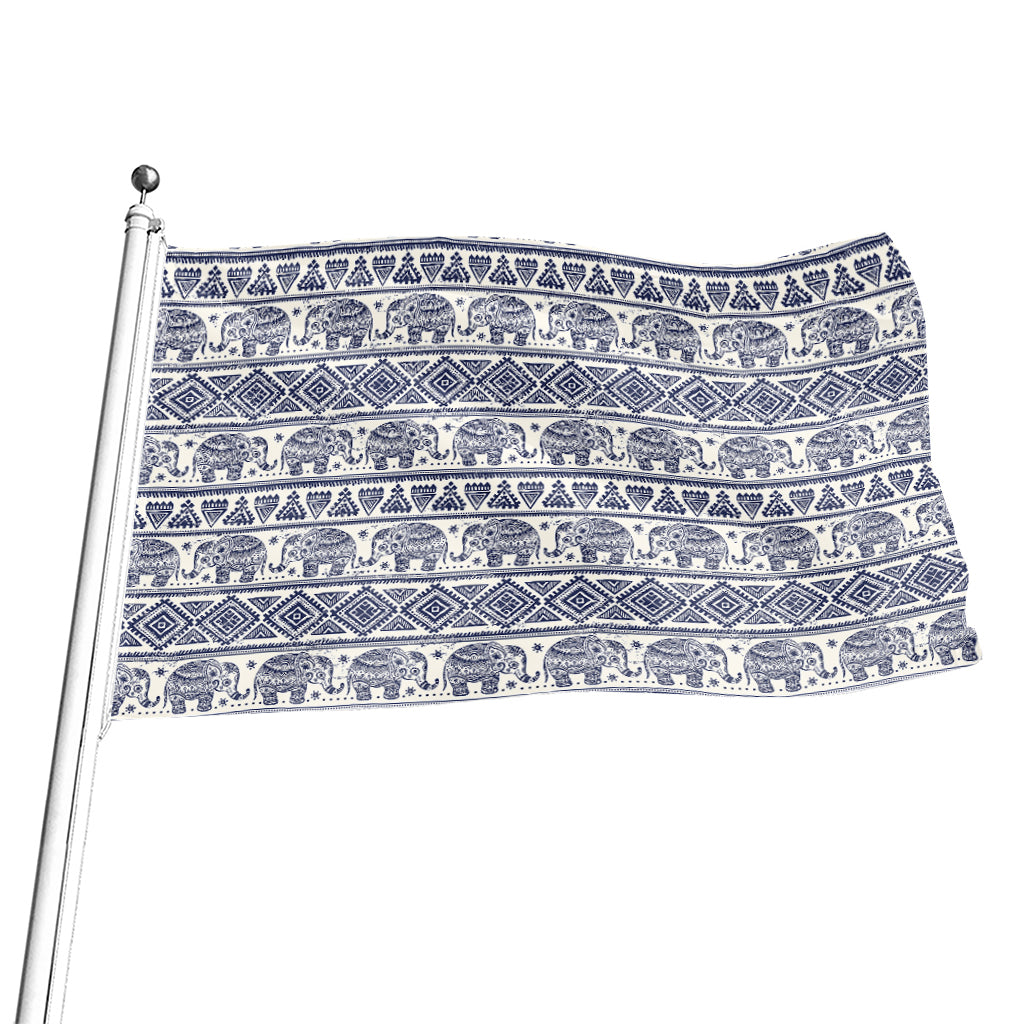 African Tribal Elephant Pattern Print Flag