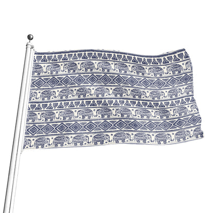African Tribal Elephant Pattern Print Flag