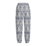 African Tribal Elephant Pattern Print Fleece Lined Knit Pants